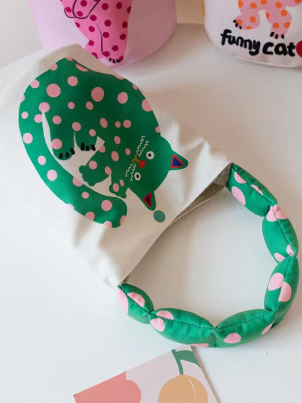 Cartoon Tiger Hand Bucket Bag