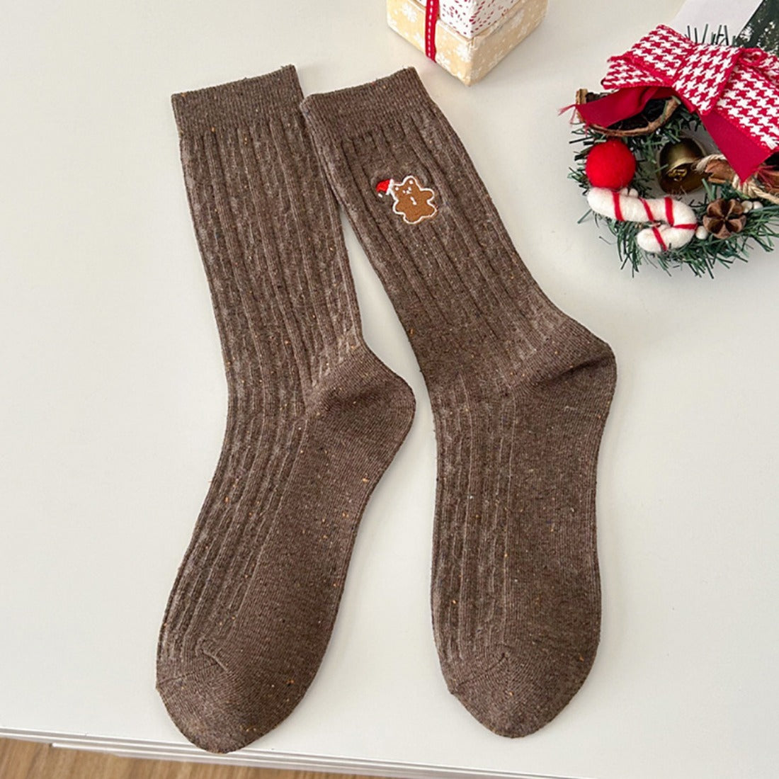 Rufia - Christmas Embroidered Fall &amp; Winter Socks