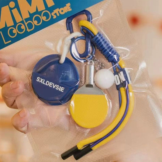 Mini Table Tennis Racket Rope Braided Keychain
