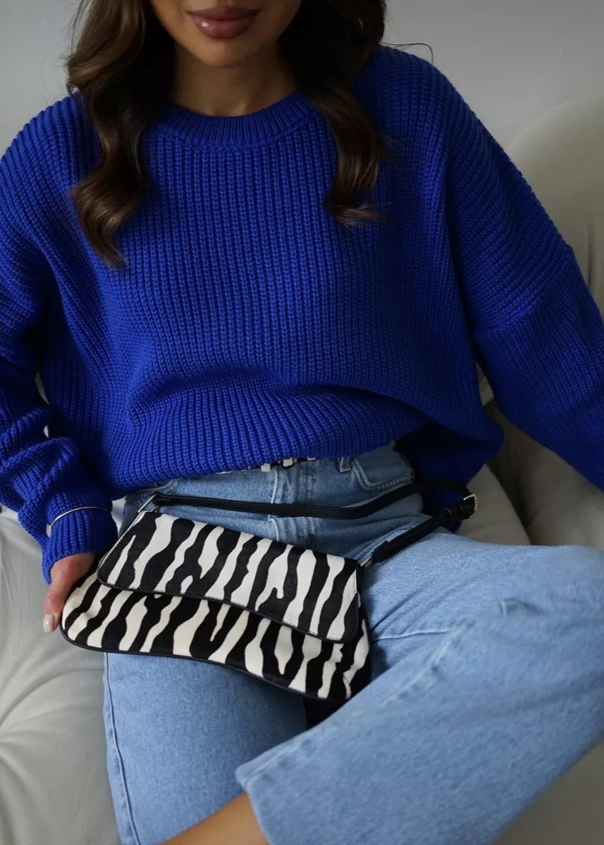 Round Neck Loose Knit Sweater For Women