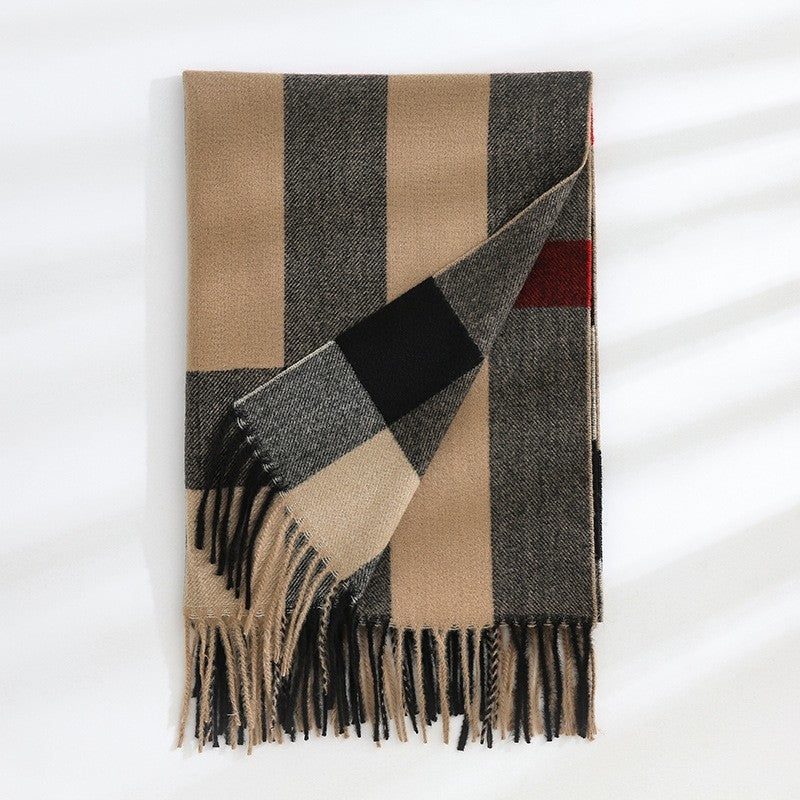 Plaid Printed Tassel Scarf