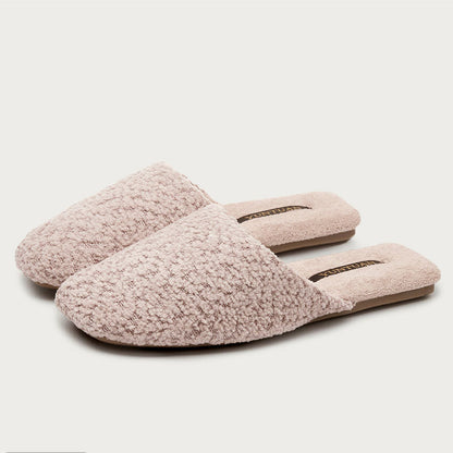 Elegant Soft Solid Color Warm Indoor Slippers