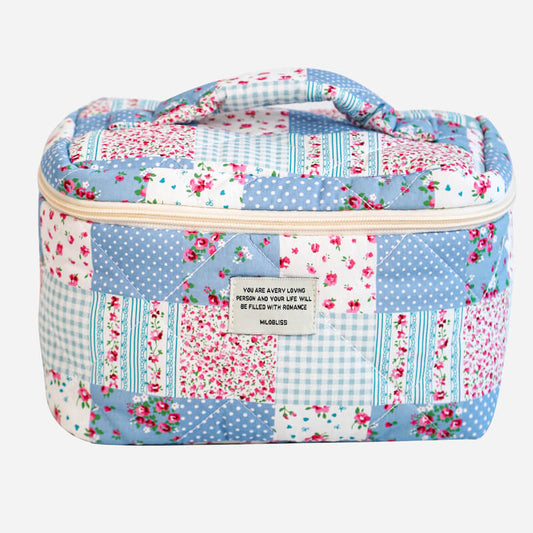 Colorful Flower Print Portable Make Up Bag