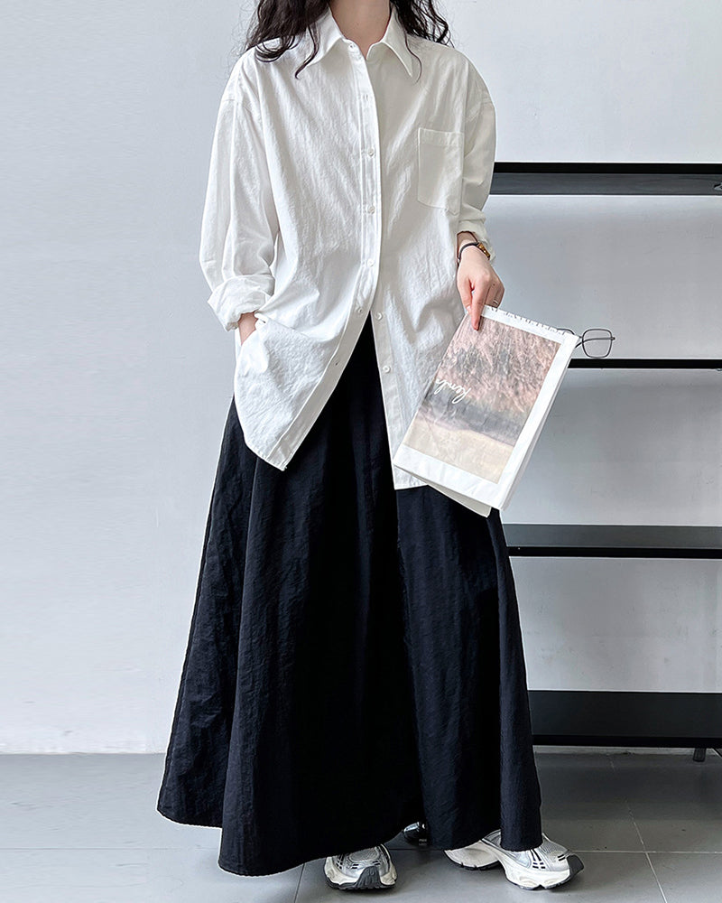 Long Sleeves Loose Blouses&Shirts Tops Outerwear Tops