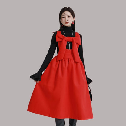 Bowknot Suspender Skirt