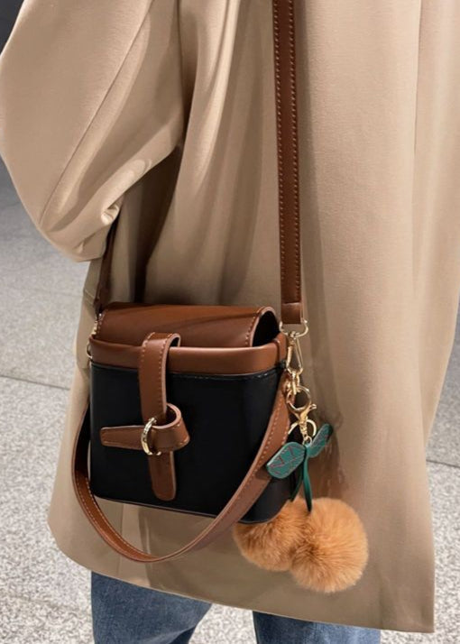 Mini Crossbody Two Tone PU Leather Shoulder Bag