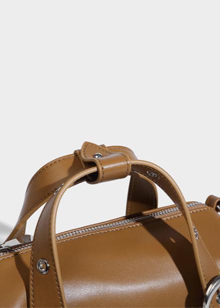 Compact Barrel Crossbody Bag In Durable PU Leather