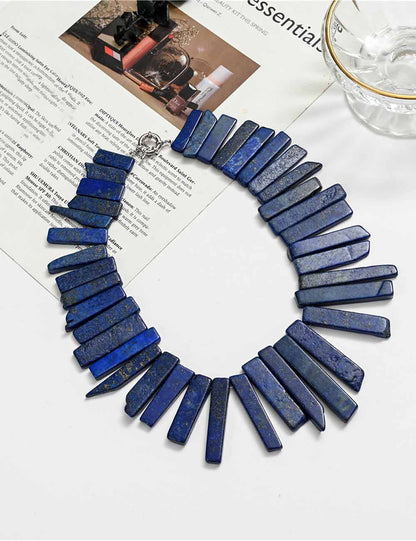 Natural Stone Irregular Raw Agate Slice Necklace