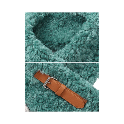Urban Solid PU Buckle Design Keep Warm Shawl&Scarf