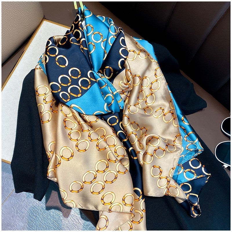 Long Printed Silk Scarf