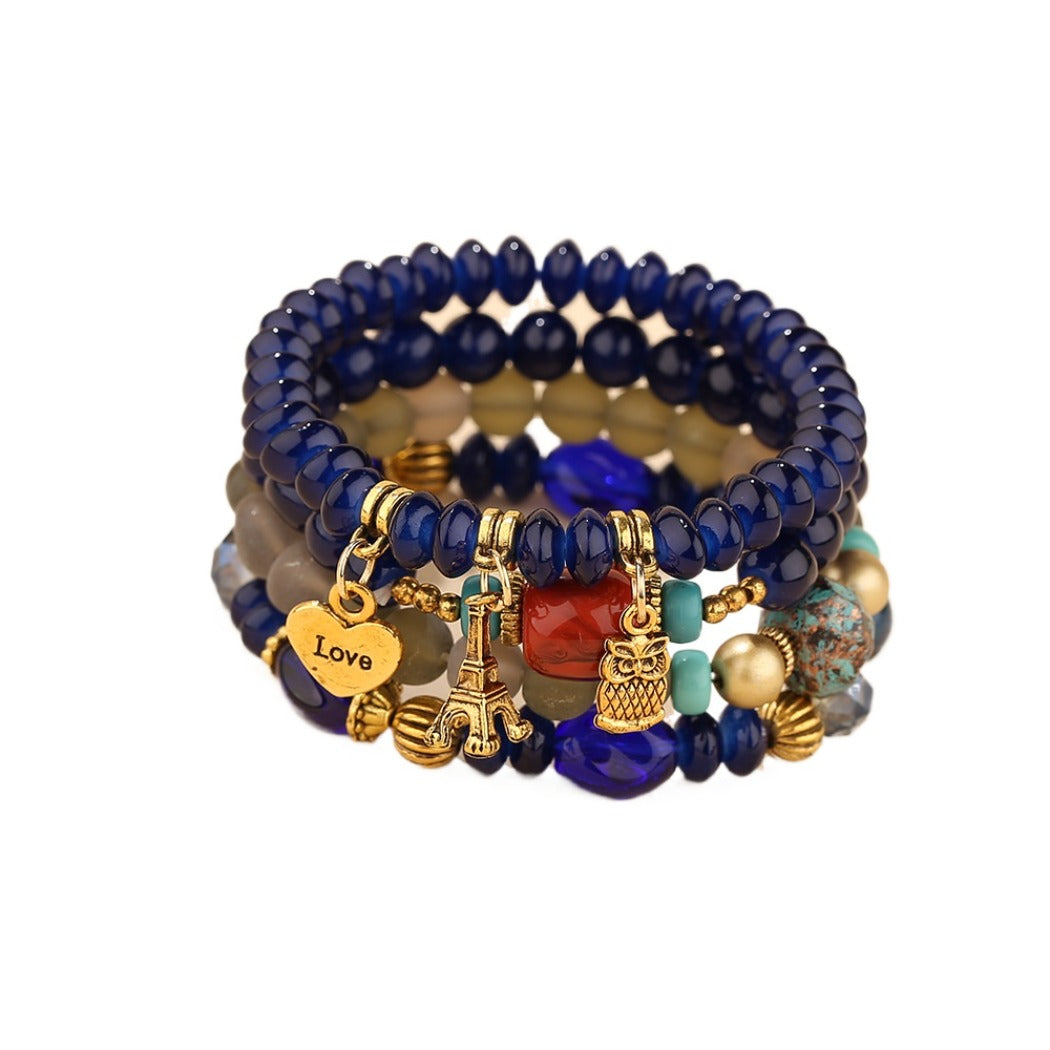 Bauai - 4-in-1 Stylish Charm Stackable Bracelet Set With Pendants