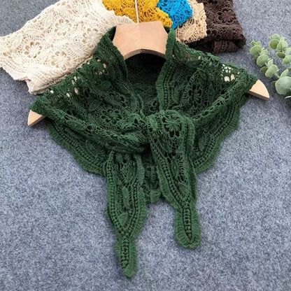 Scarvii - Lace Hollow-Out Shoulder Triangle Scarf
