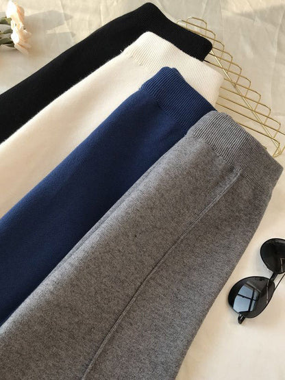 Simple Solid Color Empire Waisted Loose Pants