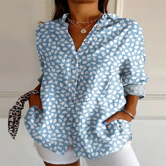 2025 New Retro Floral Art Print Casual Linen Shirt Fashionable Pretty Shirt Fast Shipping
