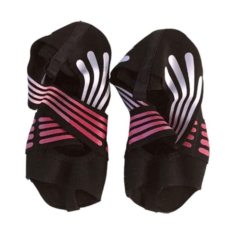 Anti-Slip Fitness Dance Pilates Socks Professional Indoor Yoga Sock  Five Toe Backless Fitness Ballet Ladies Socks