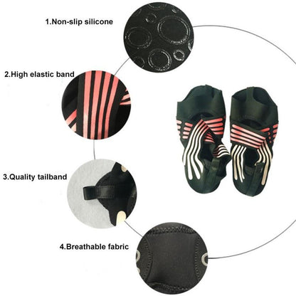 Anti-Slip Fitness Dance Pilates Socks Professional Indoor Yoga Sock  Five Toe Backless Fitness Ballet Ladies Socks