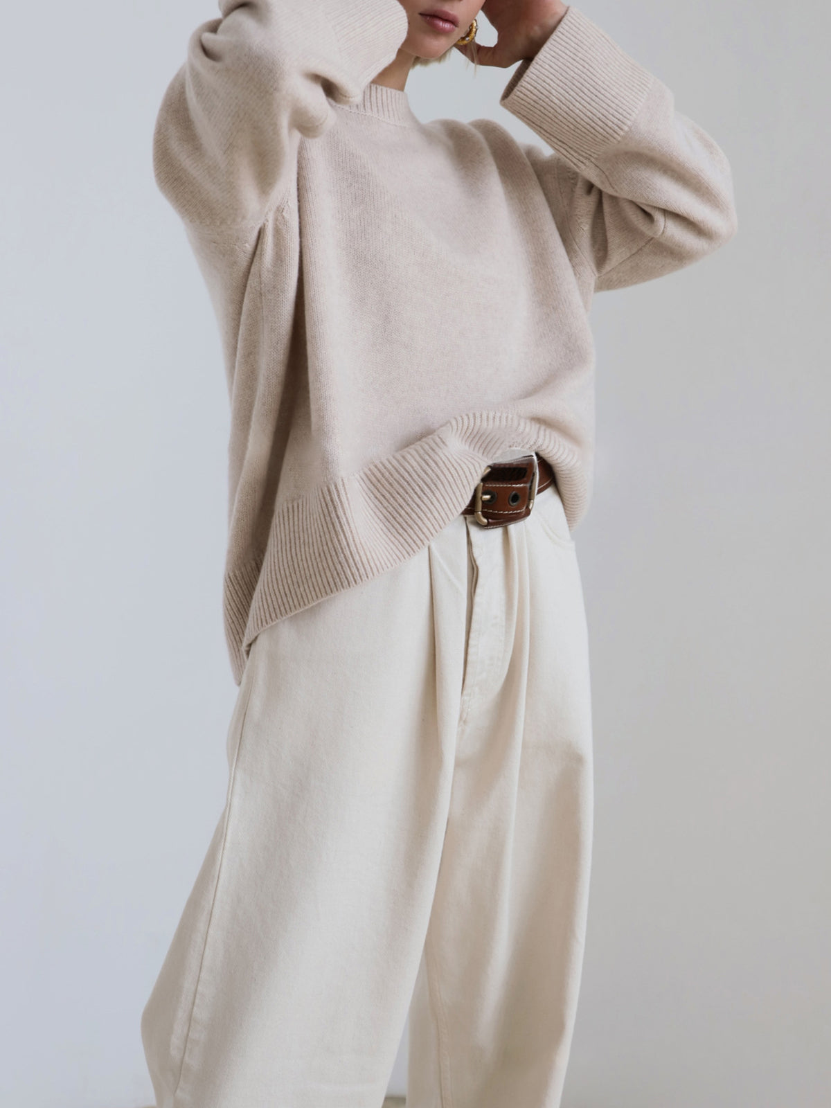Knit Sweater And Pleated Skirt Set Soft