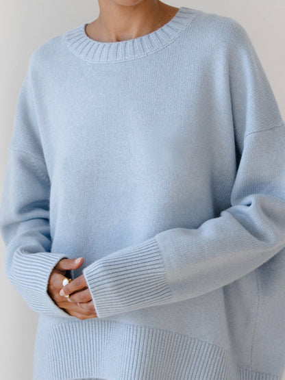 Knit Sweater And Pleated Skirt Set Soft