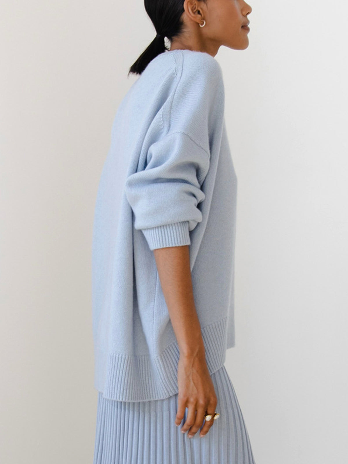 Knit Sweater And Pleated Skirt Set Soft