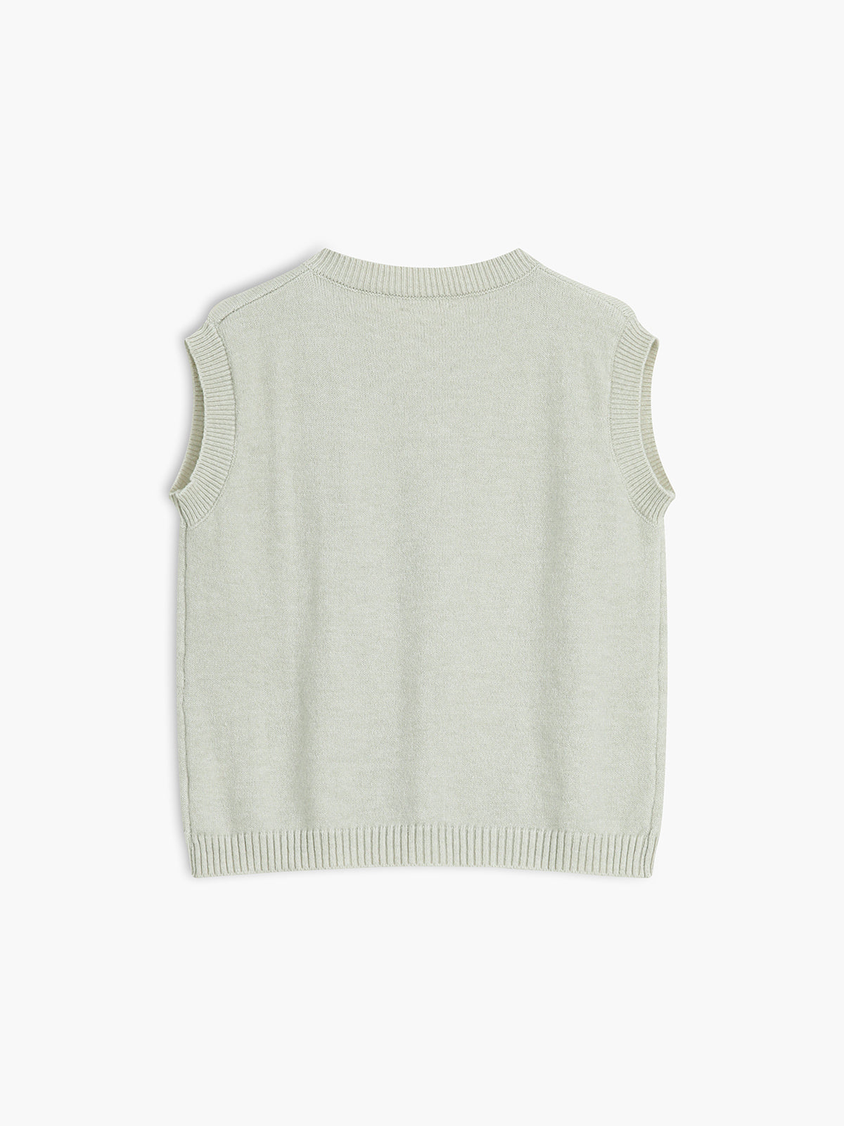Knit Vest Button Front Sleeveless Cardigan