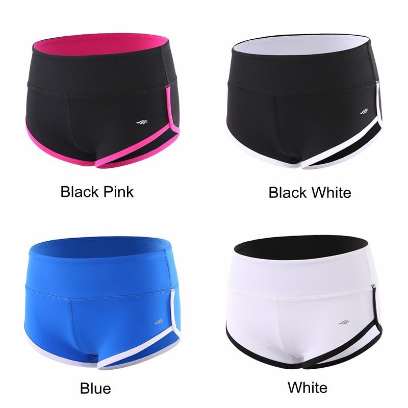 Besgo Sexy Exercise Shorts Women Slim Mini Length Fold-Over Waistband Pilates Running Yoga Shorts Push Up Sports Clothing