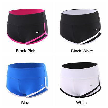 Besgo Sexy Exercise Shorts Women Slim Mini Length Fold-Over Waistband Pilates Running Yoga Shorts Push Up Sports Clothing