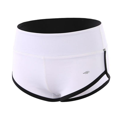 Besgo Sexy Exercise Shorts Women Slim Mini Length Fold-Over Waistband Pilates Running Yoga Shorts Push Up Sports Clothing