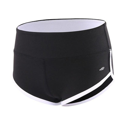 Besgo Sexy Exercise Shorts Women Slim Mini Length Fold-Over Waistband Pilates Running Yoga Shorts Push Up Sports Clothing