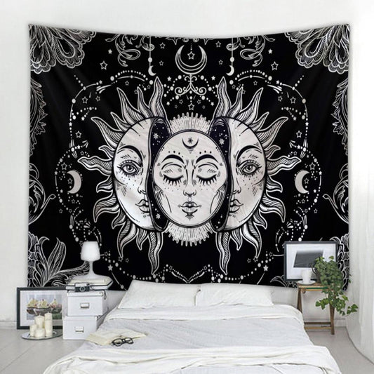 Beautiful Psychedelic Face Printing Big Wall Mounted Cheap Hippie Wall Hanging Bohemian Wall Tapestry Mandala Wall Art Decoratio