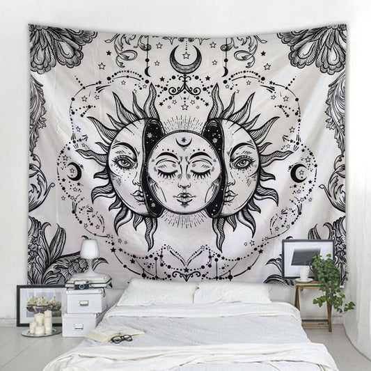 Beautiful Psychedelic Face Printing Big Wall Mounted Cheap Hippie Wall Hanging Bohemian Wall Tapestry Mandala Wall Art Decoratio