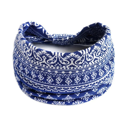 Bohemian Style Elastic Hair Bands Yoga Headband Women Headwear Print Vintage Cross Unisex Scrunchies Hair Accessories