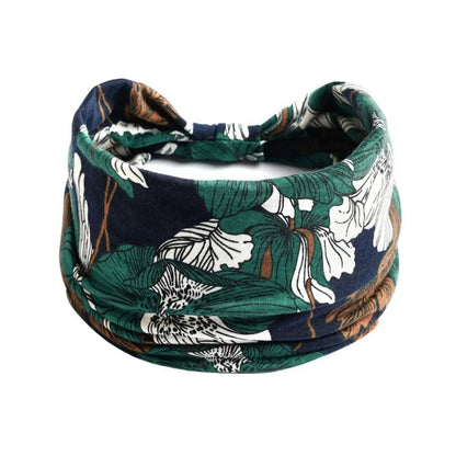 Bohemian Style Elastic Hair Bands Yoga Headband Women Headwear Print Vintage Cross Unisex Scrunchies Hair Accessories