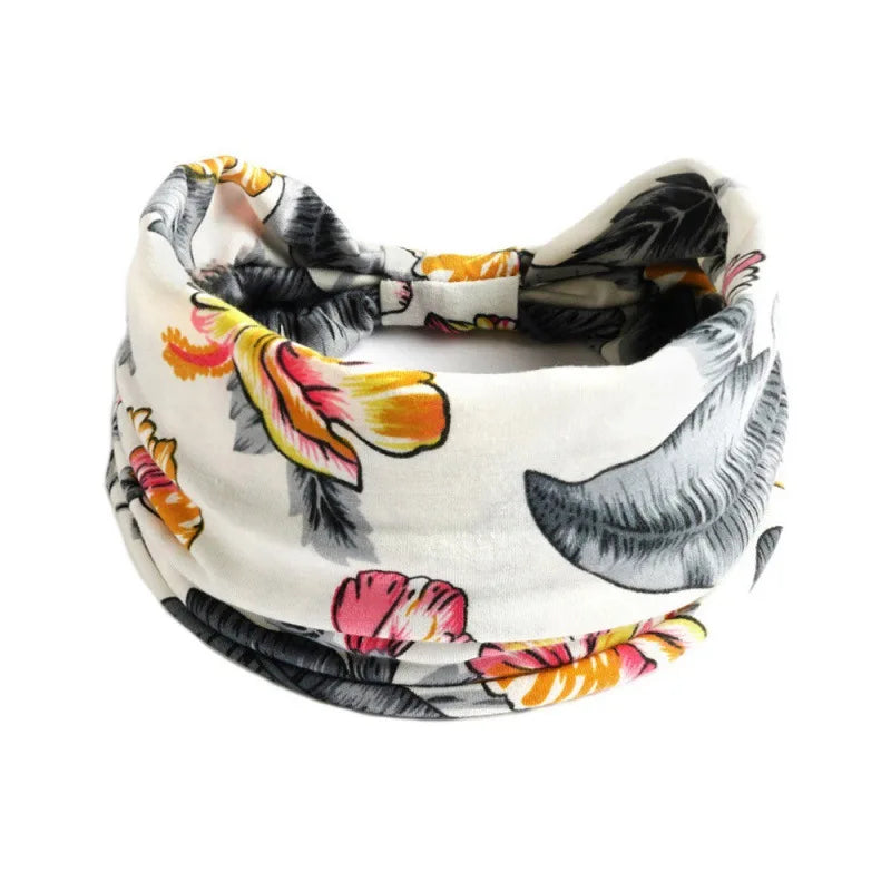 Bohemian Style Elastic Hair Bands Yoga Headband Women Headwear Print Vintage Cross Unisex Scrunchies Hair Accessories
