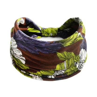 Bohemian Style Elastic Hair Bands Yoga Headband Women Headwear Print Vintage Cross Unisex Scrunchies Hair Accessories