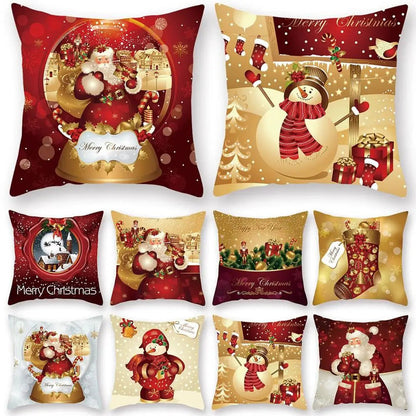 Christmas Cushion Cover Merry Christmas Decorations For Home Christmas Ornament Navidad Noel Xmas Gifts Happy New Year
