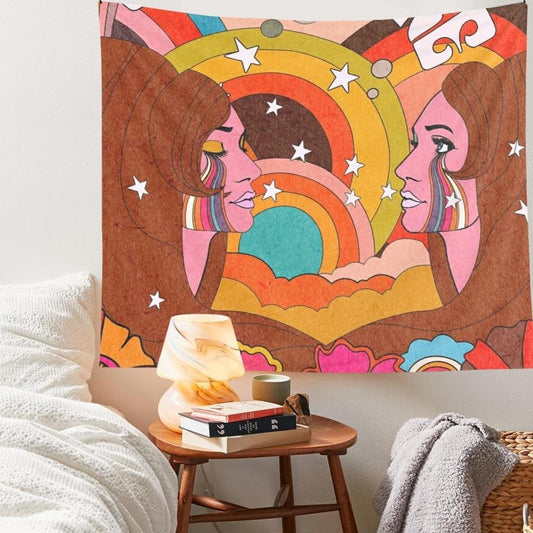 Colorful  Wall Tapestry Hanging   Rainbow Decor For Girls Dorm Roon Decoration Ins Trippy Tapestry Psychedelic Wall Prints