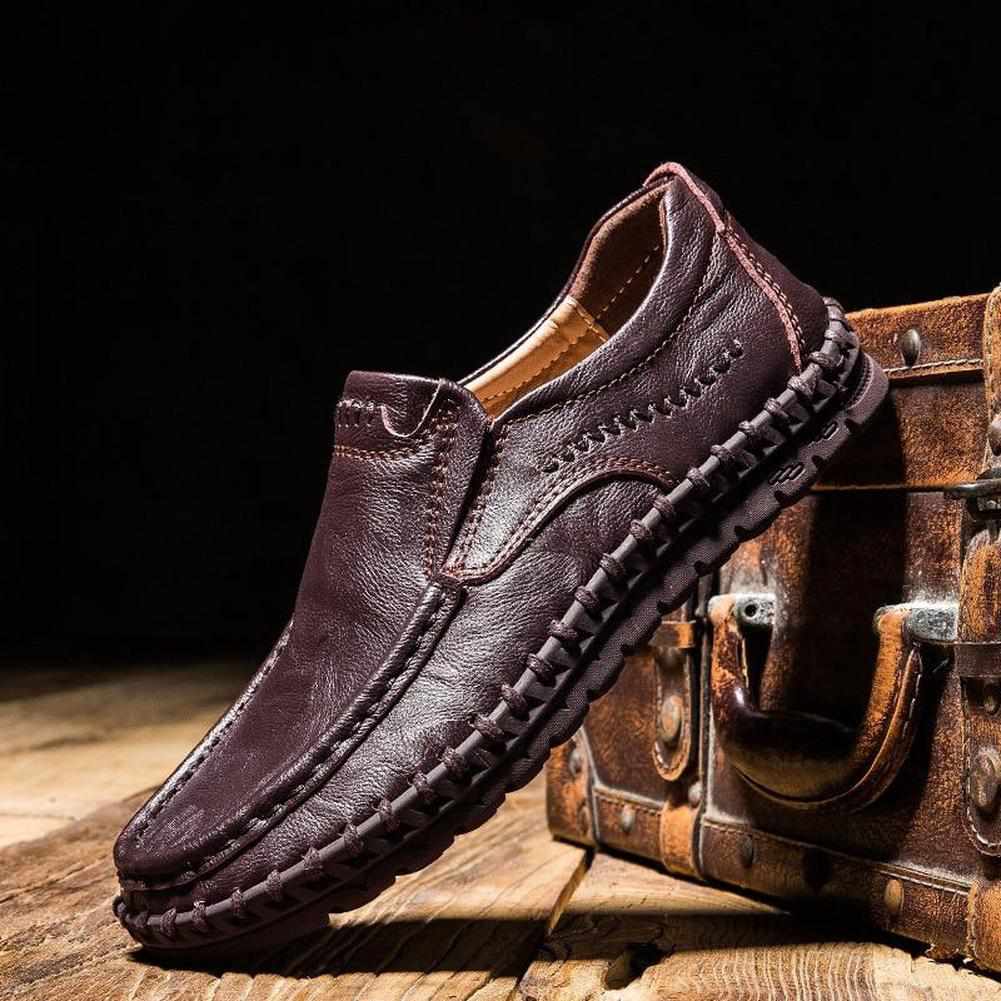 Sky Madrid Stitched Leather Flats