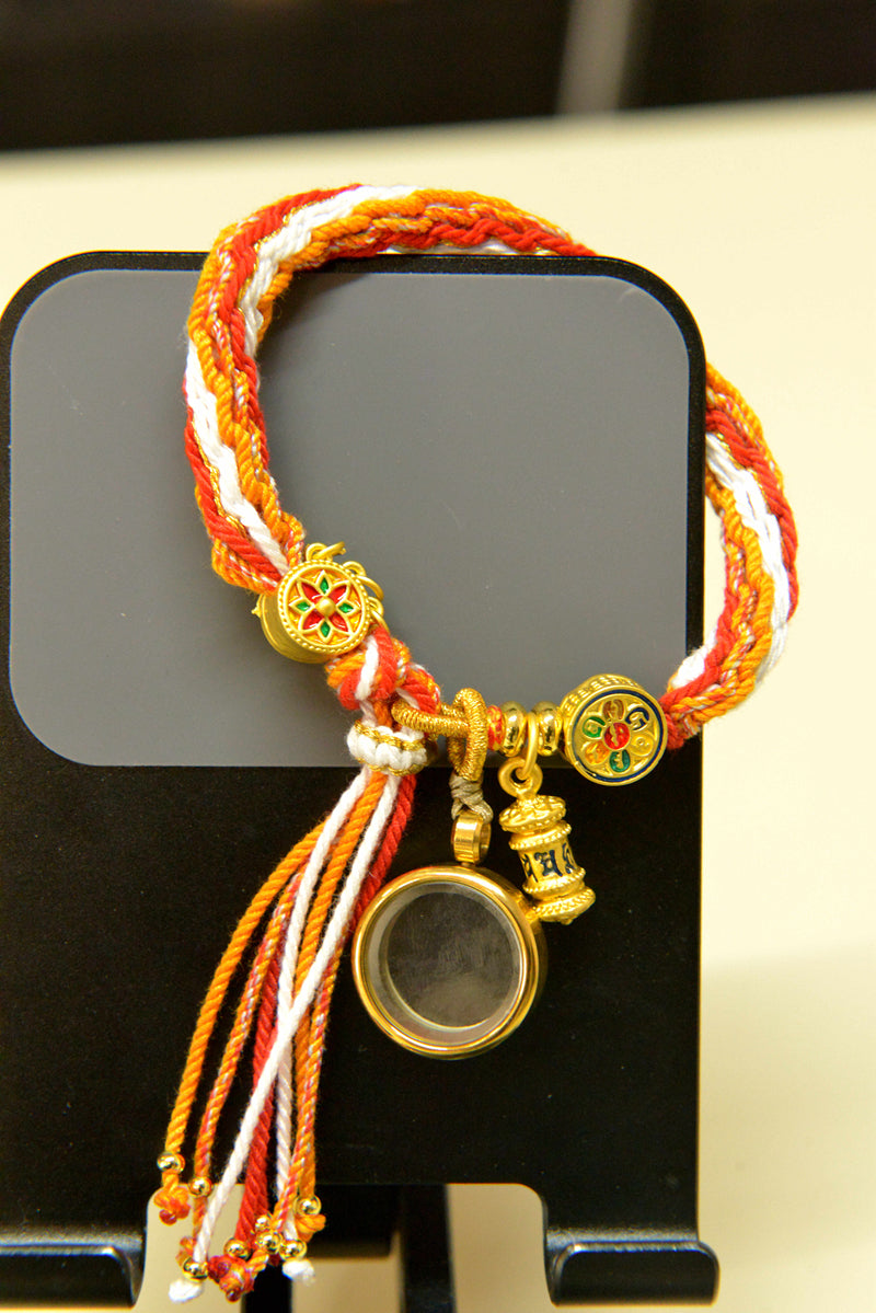 New Colors Handwoven Tibetan Style Hand Rope Zakiram Hand Rope Green Tara Fifth Lord Tangka Bracelet