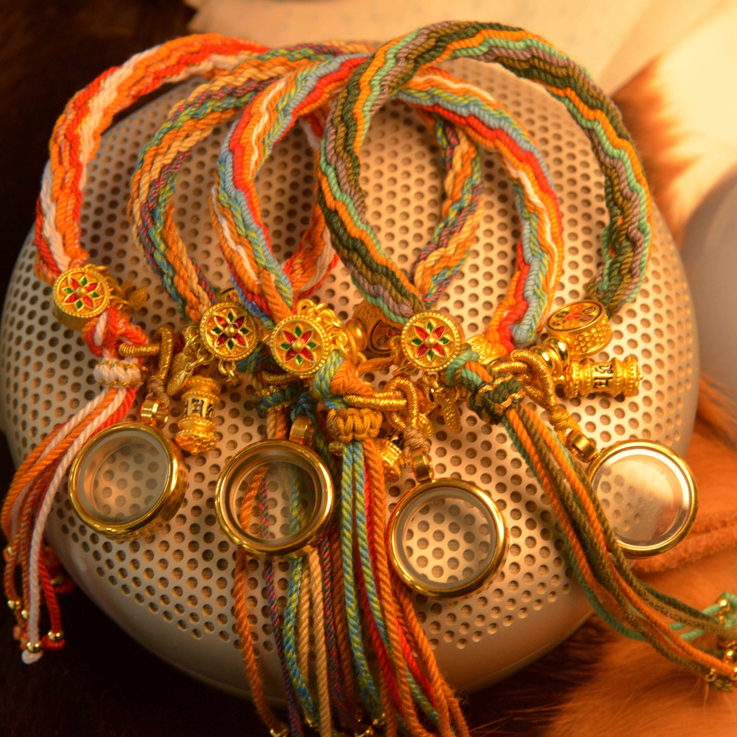 New Colors Handwoven Tibetan Style Hand Rope Zakiram Hand Rope Green Tara Fifth Lord Tangka Bracelet