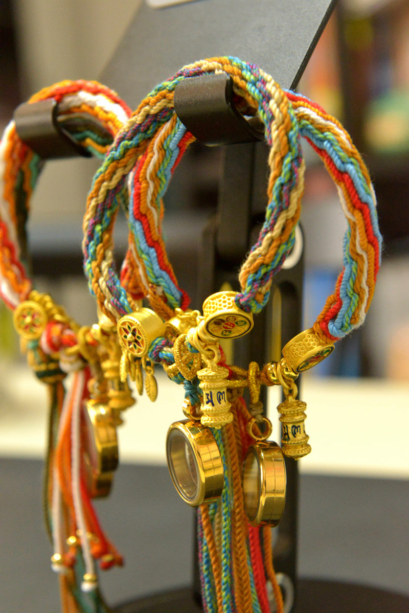 New Colors Handwoven Tibetan Style Hand Rope Zakiram Hand Rope Green Tara Fifth Lord Tangka Bracelet