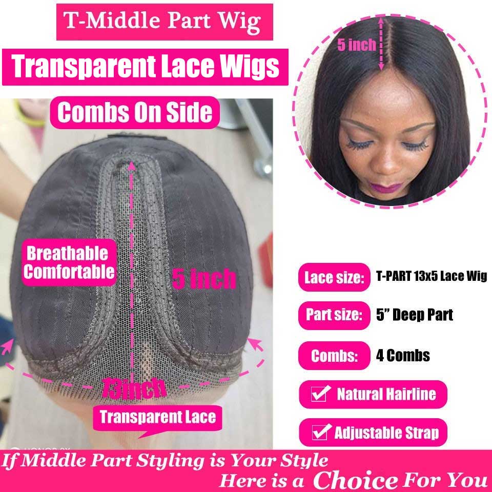 Deep Wave Frontal Wig Transparent Lace Wigs Wet And Wavy Deep Curly Lace Front Human Hair Wigs T Part Brazilian Deep Wave Wig
