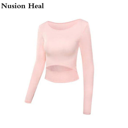 Yoga Shirts Women Ombre Cropped Seamless Long Sleeve Top Crop Top Women Workout Shirts For Women Sports Tops Gym Women
