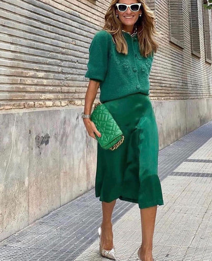 Satin Midi Skirt