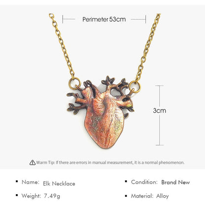 Fashion Gothic Vinage Rib Cage Necklace Anatomical Skeleton Heart Goth Punk Unique Retro Pendant Necklace Jewelry For Men/Women
