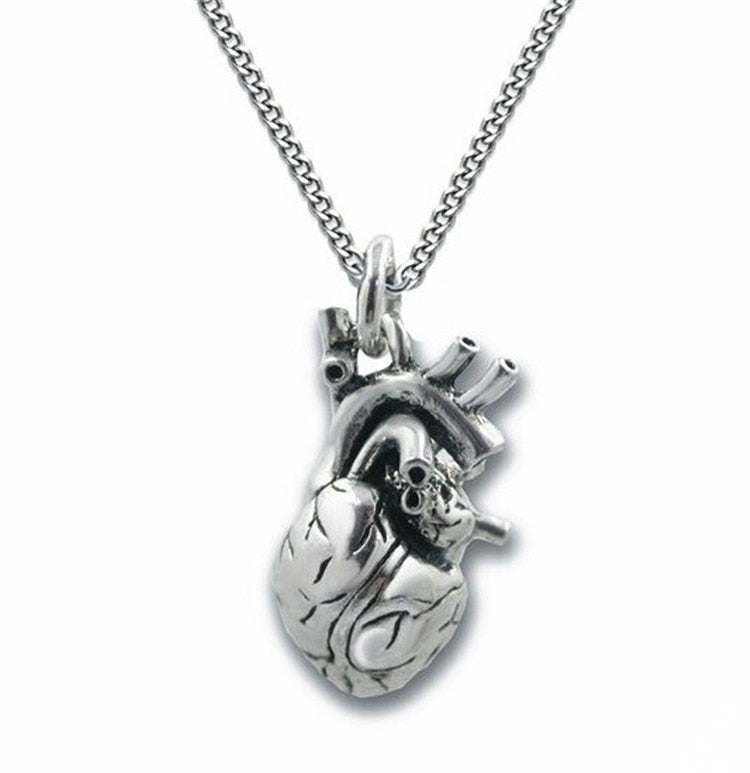 Fashion Gothic Vinage Rib Cage Necklace Anatomical Skeleton Heart Goth Punk Unique Retro Pendant Necklace Jewelry For Men/Women