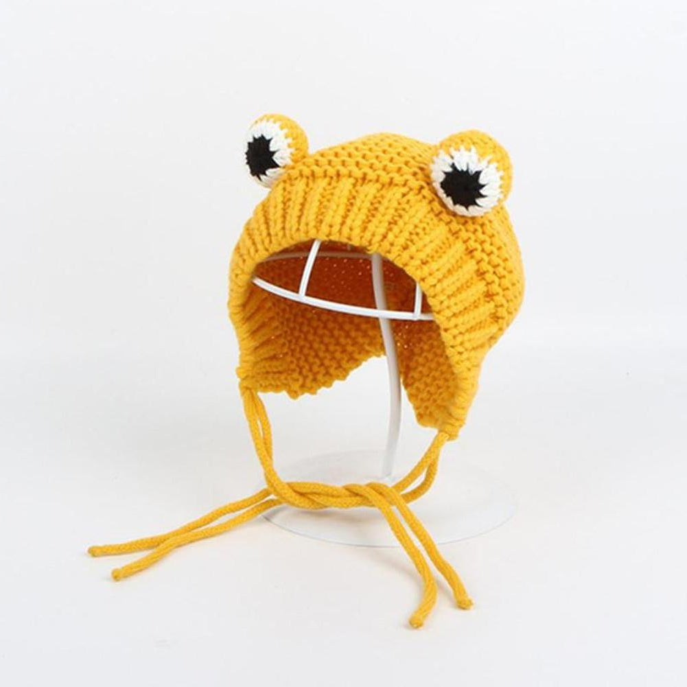 Sky Madrid Knitted Frog Hat