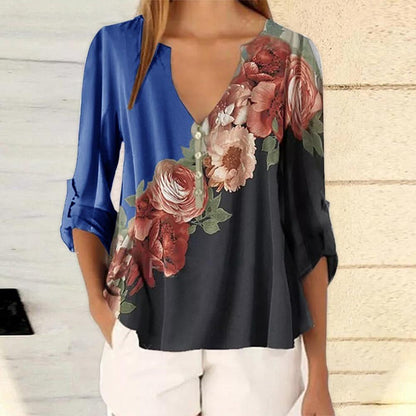 Fashion Flowers Ladies Graphic Plants Floral Print T -Shirts