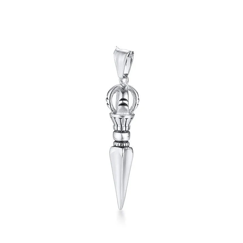 Stainless Steel Tibetan Buddhist Protection Pendant Necklace