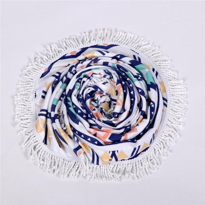 Big Round Beach Towel Colorful Quicksand Print Shower Bath Towels Beach Mat