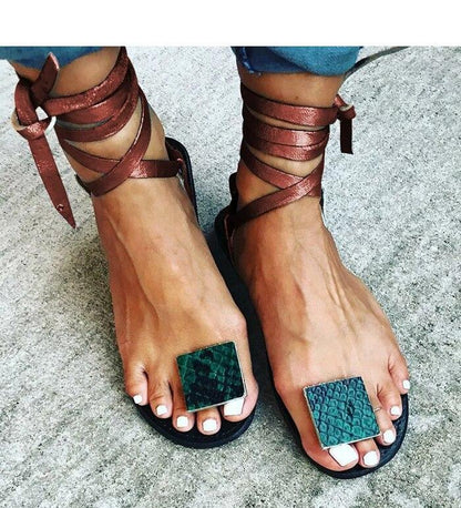 Nude Straps Rome Sandals Women Flat Sandals  Women'S Shoes